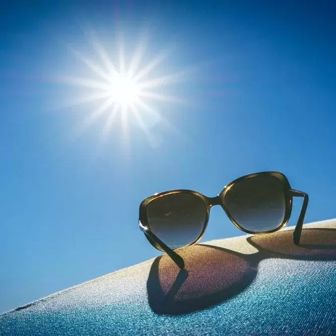 Sunglasses in the sun